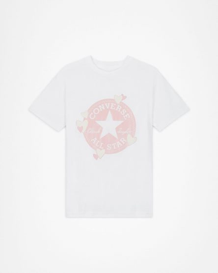 Women's Converse Heart All Star Patch T-Shirts White | AU 6508CK